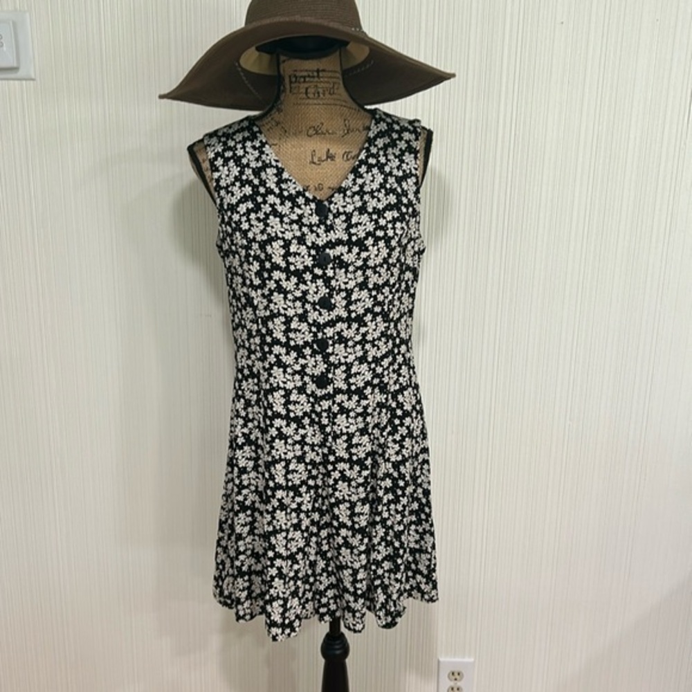 Vintage Style New York Floral Black and White Romper